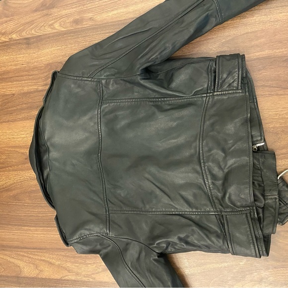 AVAILABLE - Avec Les Filles genuine leather cropped biker jacket - Picture 4 of 5